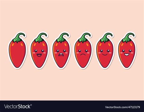 Cartoon Cute And Funny Red Hot Chili Pepper Vector Image