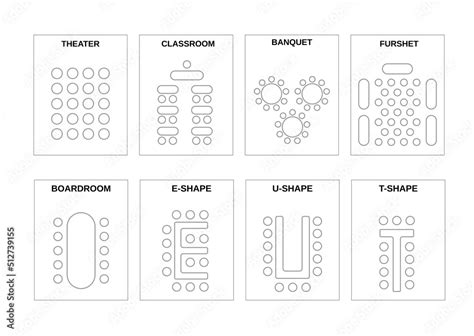 A Set Of Schemes For Arranging Seats The Chairs And The Tables In