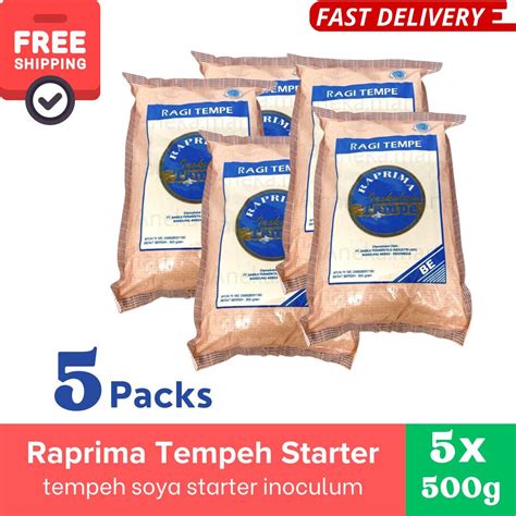 5 X 500g RAPRIMA TEMPEH STARTER YEAST RAGI TEMPE INOCULUM STARTER F