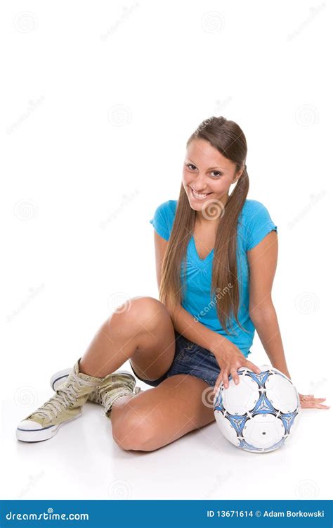 Football girl stock photo. Image of player, exercise - 13671614