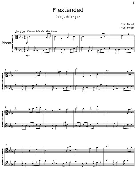 F Extended Sheet Music For Piano