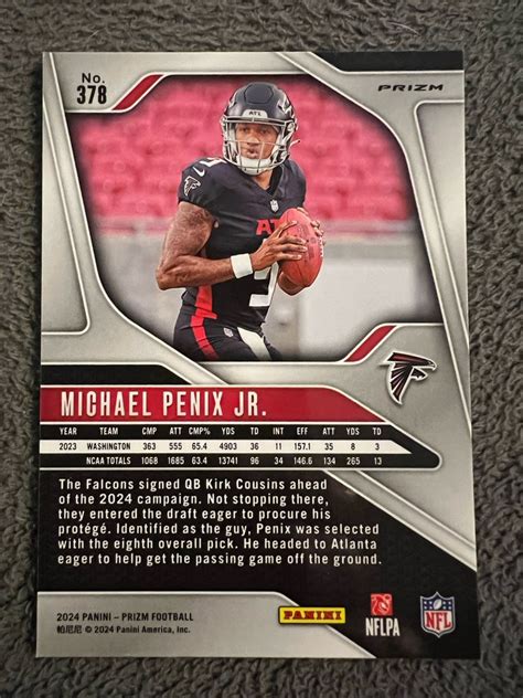 MICHAEL PENIX JR RC 2024 Panini Prizm Green Prizm Parallel 378 Falcons