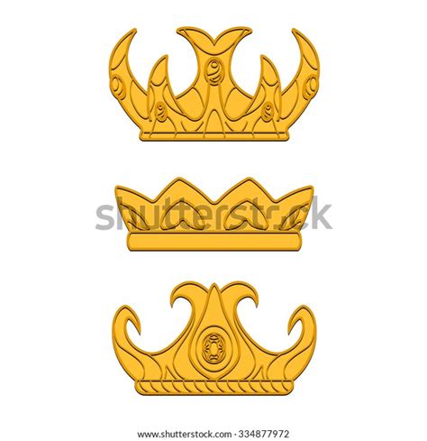 Vector Silhouette Royal Crown Icon Crown เวกเตอร์สต็อก ปลอดค่า