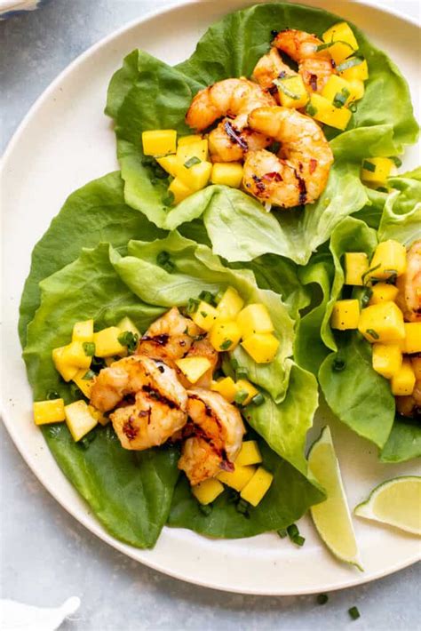 Shrimp Lettuce Wraps With Mango Salsa Little Broken