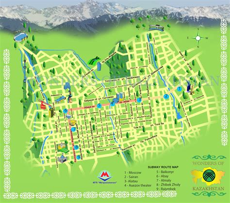 Almaty Sightseeing and Subway map - wondersofkazakhstan.kz