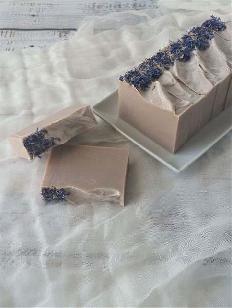 Lavender Scented Purple Clay Handmade Soap Organic Homemade Soap Bar