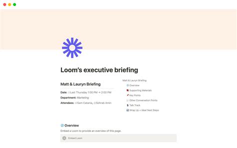 Executive Briefing Template | Notion Marketplace