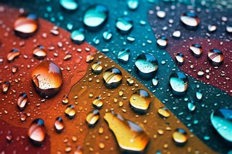 Premium AI Image CloseUp Colorful Raindrop Background