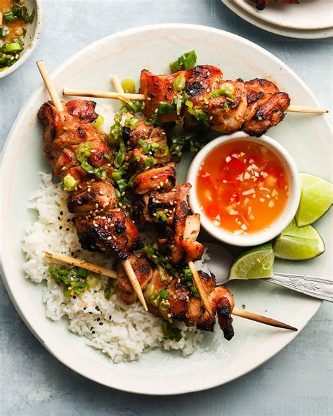 Lemongrass Grilled Chicken Skewers With Nuoc Cham Lindsey Eats