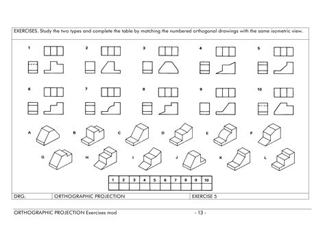 Orthographic Projection Exercises With Answers