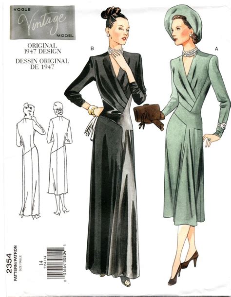 Vogue Vintage Model Dress Gown Reissue Pattern Choose Size