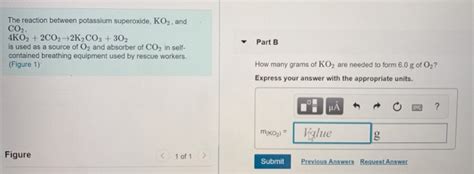 Solved The reaction between potassium superoxide, KO2, and | Chegg.com