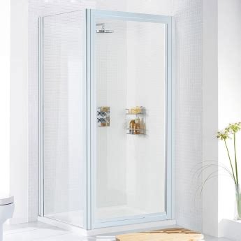 Lakes Classic White Framed Pivot Shower Door Mm Glass