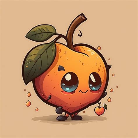 Premium Ai Image Cute Cartoon Character Of Peaches Generative Ai