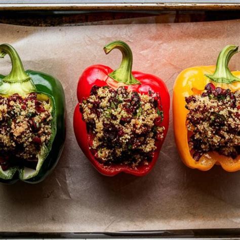 Quinoa And Black Bean Stuffed Peppers Plant Powered Lifters