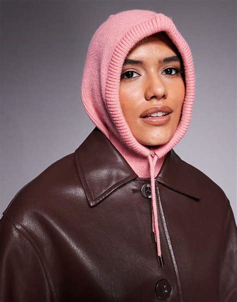 kaiia exclusive tie detail snood  pink asos
