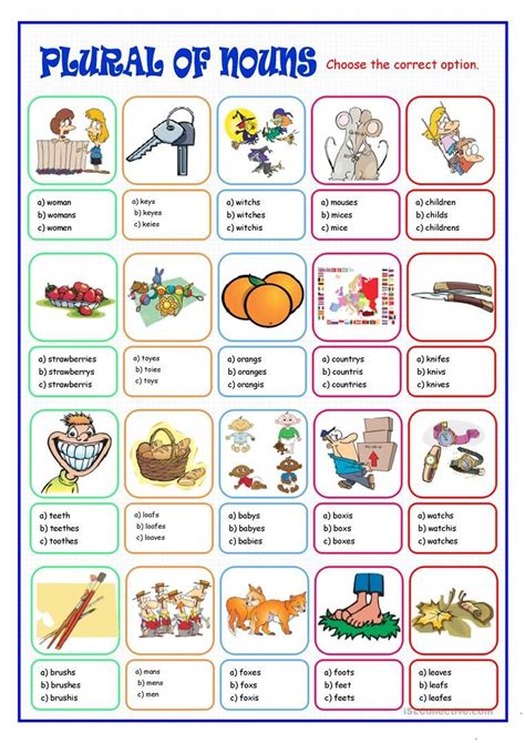 Plural Nouns Activities Free Printables Artofit