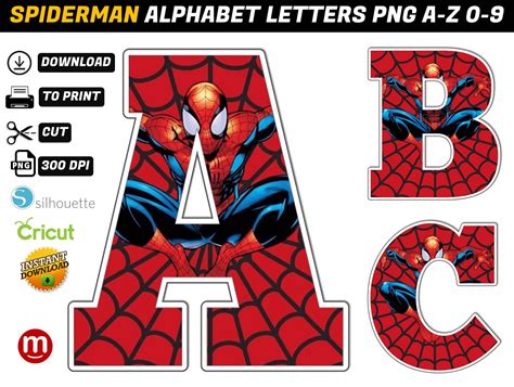 Spiderman Alphabet Letters Png 1 MR ALPHABETS