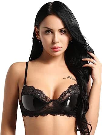 Xqtx Lingerie For Women Sexy Women Open Cup Latex Bra Top For Sex