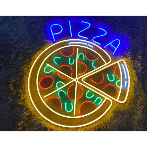 Handmadetneonsign Custom Pizza Neon Sign Pizza Slices Led Sign