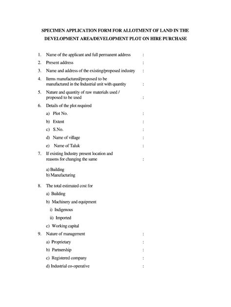 Fillable Online Old Kerala Gov Specimen Application Form For Allotment