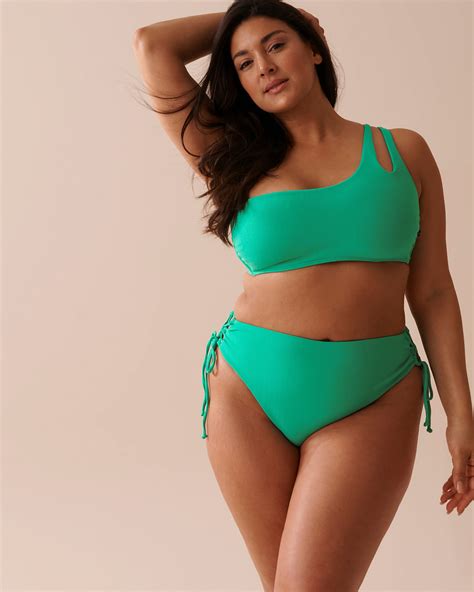 Bas De Bikini Cheeky Taille Haute Lac En Fibres Recycl Es Aqua Green