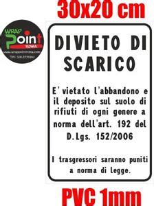 Cartelli Cartello Divieto Di Scarico Cm X Cartelli Pvc Mm Ebay