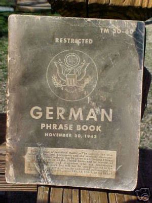 Us Army Restricted German Phrase Book World War Ii