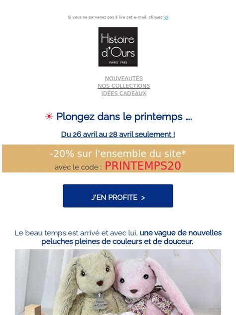 Code Promo Histoire D Ours Valide De R Duc Uniquement En Mai