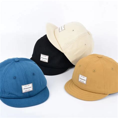 Short Brim Baseball Cap Hip Hop Casual Flat Brimmed Snapback Hat Cotton Outdoor Sports Hiphop