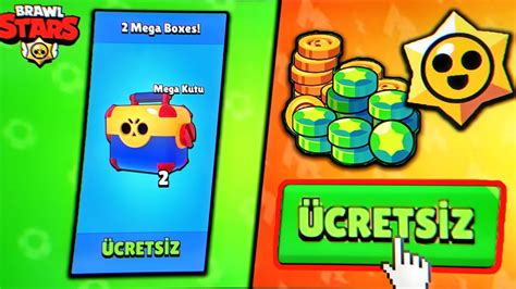 Brawl Stars Ücretsiz Hediyeler Mega Kutu Elmas ve Star Hediyesi