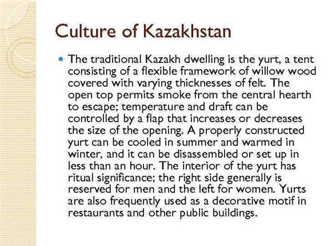 Culture of Kazakhstan Culture of Kazakhstan The