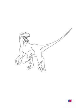 Coloriage de dinosaures à imprimer Vélociraptor