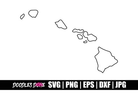 Hawaii Outline Svg Cut File Graphic By Doodlesdone · Creative Fabrica