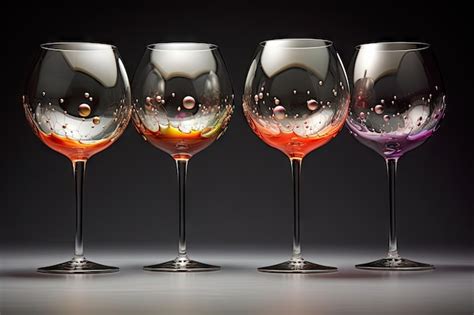 Premium AI Image | Four sparkling wine glasses