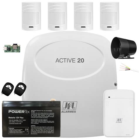 Kit Alarme Jfl Active Ethernet E Sensores Sem Fio Irpet Sf