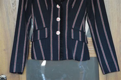 Zara Trf Striped Navy Blue Wool Blazer Jacket Blair Waldorf Gossip Girl