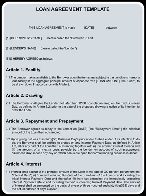 Loan Agreement Template Microsoft Word