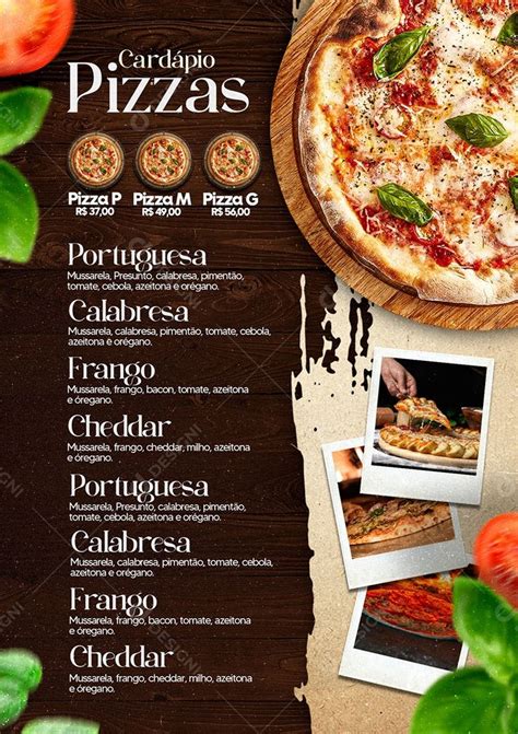 Modelo De Card Pio De Pizzaria Psd Edit Vel Zip Pizza Menu Design