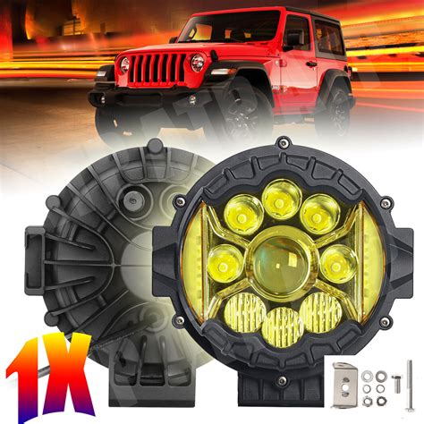 Pcs Inch W Round Led Work Lights Combo W Drl Offroad Driving Fog