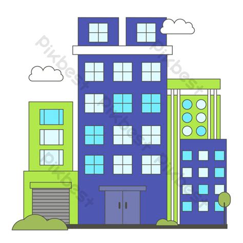 Cartoon Style City High-rise Commercial Residential PNG Images | AI Free Download - Pikbest