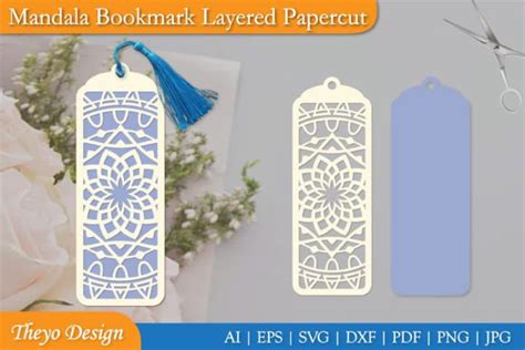 Mandala Bookmark Layered Papercut Graphic By Theyo Design Creative