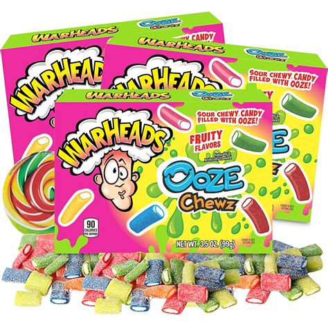 Warhead Candy Sour Ooze Gummy Chews Movie Theater Boxes Pack Of 3