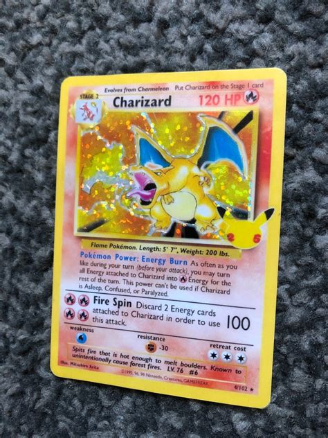 Charizard Celebrations Holographic English 25th Anniversary Etsy