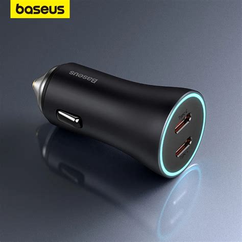 Baseus W Carregador De Carro Duplo Pd Carregamento R Pido Usb C