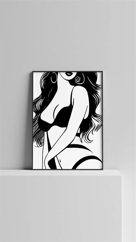 Printable Stunning Female Art PNG And AI Files Modern Artful Woman Art