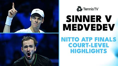 Jannik Sinner Vs Daniil Medvedev Highlights From Court Level Nitto