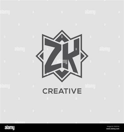 Monogram Zk Logo With Eight Point Star Style Design Vector Graphic