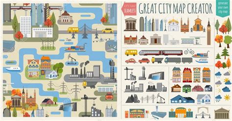 Great city map creator.Seamless pattern map — Stock Vector © A7880S ...