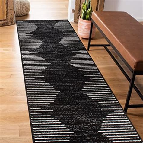 Amazon Lahome Modern Black Runner Rug X Stain Resistant